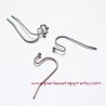 Lot 100 boucles d'oreilles attache 20mm rhodium